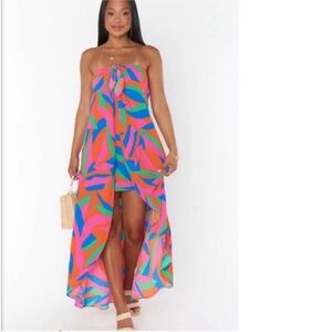 Show Me Your Mumu Ipanema Strapless Hi Low Dress vacation resort coast sz XS